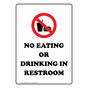 Portrait No Eating Or Drinking In Restroom Sign With Symbol NHEP-8695