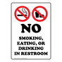 Portrait No Smoking, Eating, Or Drinking Sign With Symbol NHEP-8700