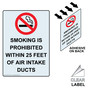 Portrait Smoking Is Prohibited Clear Label With Symbol NHEP-12020