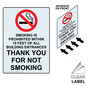 Portrait SMOKING PROHIBITED WITHIN 15 FEET OF BUILDING ENTRANCES Label with Symbol and Front Adhesive NHEP-14645-Reverse