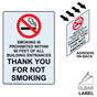 Portrait Clear SMOKING IS PROHIBITED WITHIN 50 FEET OF ALL BUILDING ENTRANCES Label With Symbol NHEP-14676