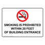 Smoking Is Prohibited Within 20 Feet Entrances Sign NHE-18464