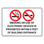 Smoking Or Use Of Electronic Devises Sign With Symbol NHE-39049