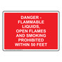 Georgia DANGER FLAMMABLE LIQUIDS Sign NHE-50598_RED-Georgia
