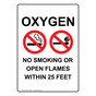 Portrait Oxygen No Smoking Or Open Sign With Symbol NHEP-14650