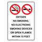 Portrait Oxygen No Smoking, No Electronic Sign With Symbol NHEP-30942