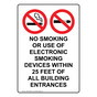 Portrait No Smoking Or Use Of Electronic Sign With Symbol NHEP-39040