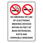 Portrait No Smoking Or Use Of Electronic Sign With Symbol NHEP-39046