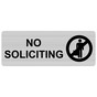 Silver Engraved NO SOLICITING Sign EGRE-13362_Black_on_Silver