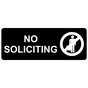 Black Engraved NO SOLICITING Sign EGRE-13362_White_on_Black