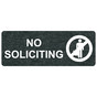 Charcoal Marble Engraved NO SOLICITING Sign with Symbol EGRE-13362_White_on_CharcoalMarble