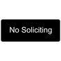 Black Engraved No Soliciting Sign EGRE-470_White_on_Black