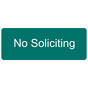 Green Engraved No Soliciting Sign EGRE-470_White_on_Green