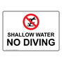 Shallow Water No Diving Sign for Recreation NHE-9419