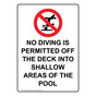 Portrait No Diving Is Permitted Sign With Symbol NHEP-15045