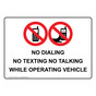 No Texting Talking While Operating Vehicle Sign NHE-16394