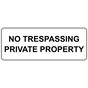 White Engraved NO TRESPASSING PRIVATE PROPERTY Sign EGRE-13365_Black_on_White
