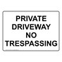 Private Driveway No Trespassing Sign NHE-34293