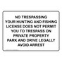 No Trespassing Your Hunting And Fishing License Sign NHE-34357