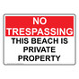 This Beach Is Private Property Sign NHE-34423