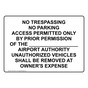 No Trespassing No Parking Access Permitted Only Sign NHE-34491