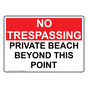 Private Beach Beyond This Point Sign NHE-34521