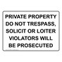 Private Property Do Not Trespass, Solicit Sign NHE-34864