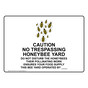 Caution No Trespassing Honeybee Yard Sign With Symbol NHE-35134