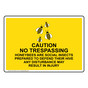 Caution No Trespassing Honeybees Sign With Symbol NHE-35136_YLW