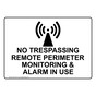 No Trespassing Remote Perimeter Monitoring Sign With Symbol NHE-35175