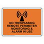 No Trespassing Remote Perimeter Sign With Symbol NHE-35175_ORNG