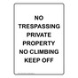 Portrait No Trespassing Private Property No Sign NHEP-34295