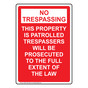 Portrait This Property Is Patrolled Trespassers Sign NHEP-34391_RED