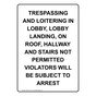 Portrait Trespassing And Loitering In Lobby, Sign NHEP-34475