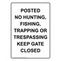 Portrait Posted No Hunting, Fishing, Trapping Sign NHEP-34838