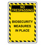 Portrait Biosecurity Measures In Place Sign NHEP-35001_YBSTR