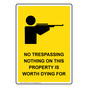 Portrait No Trespassing Nothing Sign With Symbol NHEP-35118_YLW