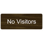 Walnut Engraved No Visitors Sign EGRE-475_White_on_Walnut