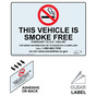 North Carolina This Vehicle Is Smoke Free Clear Label NHE-10519-NorthCarolina