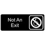 Black Engraved Not An Exit Sign with Symbol EGRE-480-SYM_White_on_Black