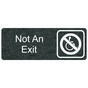Charcoal Marble Engraved Not An Exit Sign with Symbol EGRE-480-SYM_White_on_CharcoalMarble