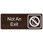 Kona Engraved Not An Exit Sign with Symbol EGRE-480-SYM_White_on_Kona
