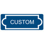 White-on-Blue Custom Engraved Sign With Outline EGRE-CUSTOM-M6_White_on_Blue