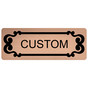 Black-on-Cashew Custom Engraved Sign With Scroll Outline EGRE-CUSTOM-M7_Black_on_Cashew