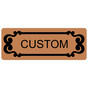 Black-on-Copper Custom Engraved Sign With Scroll Outline EGRE-CUSTOM-M7_Black_on_Copper