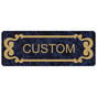 Gold-on-Celestial Blue Custom Engraved Sign With Scroll Outline EGRE-CUSTOM-M7_Gold_on_CelestialBlue