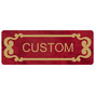 Gold-on-Port Wine Custom Engraved Sign With Scroll Outline EGRE-CUSTOM-M7_Gold_on_PortWine