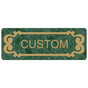 Gold-on-Verde Custom Engraved Sign With Scroll Outline EGRE-CUSTOM-M7_Gold_on_Verde