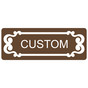 White-on-Brown Custom Engraved Sign With Scroll Outline EGRE-CUSTOM-M7_White_on_Brown