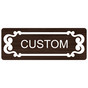 White-on-Kona Custom Engraved Sign With Scroll Outline EGRE-CUSTOM-M7_White_on_Kona